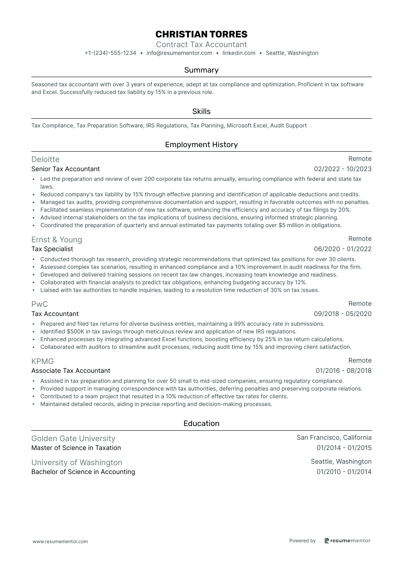 Contract Tax Accountant