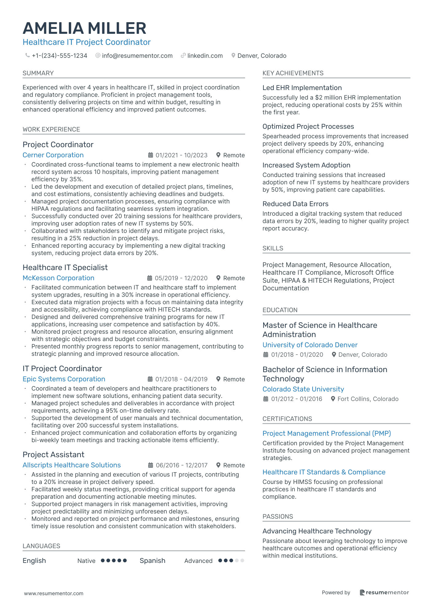 Healthcare IT Project Coordinator