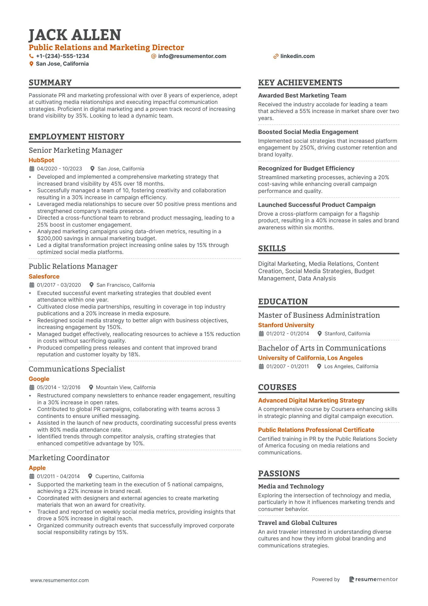 Public Relations and Marketing Director