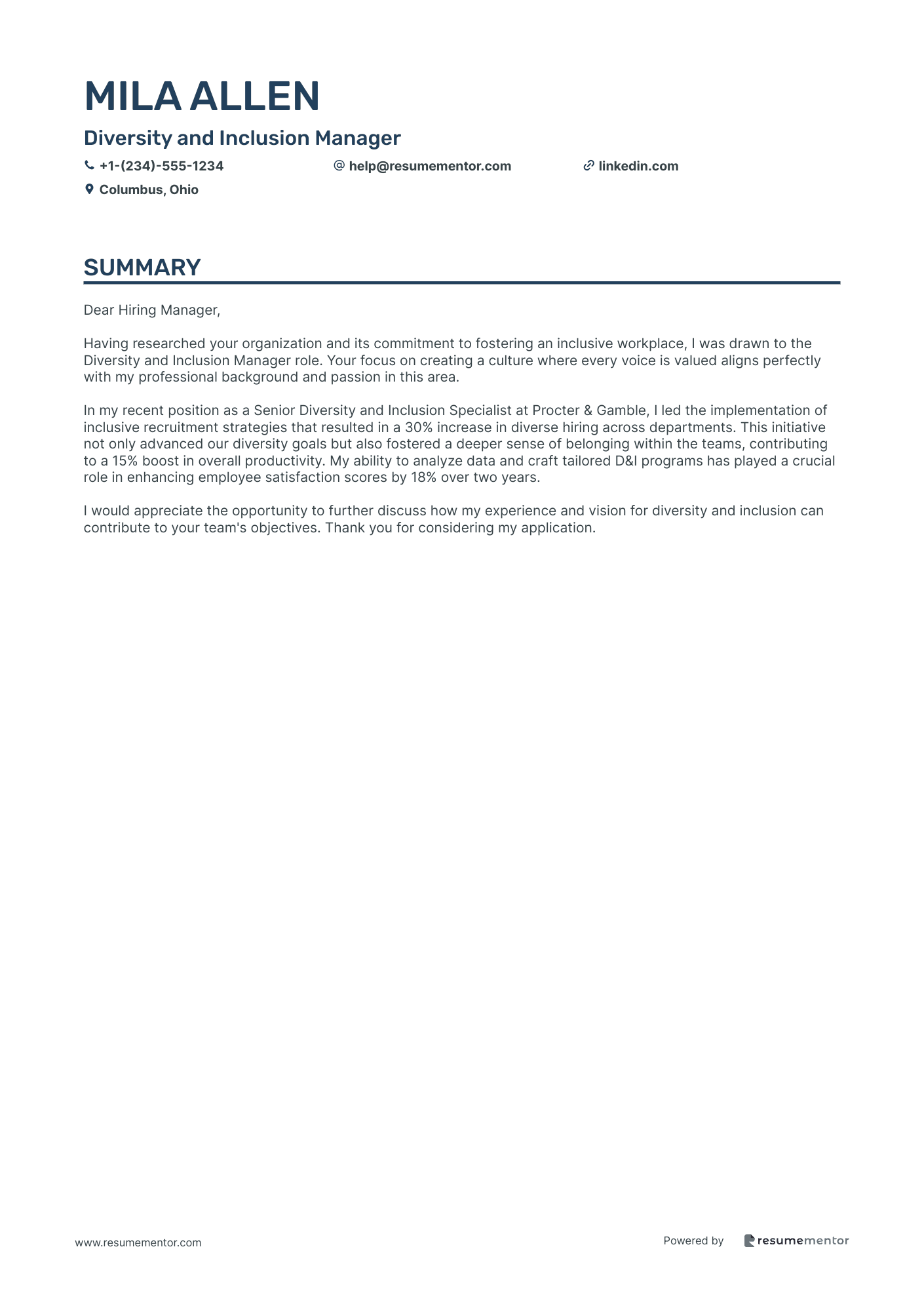 Diversity and Inclusion Manager