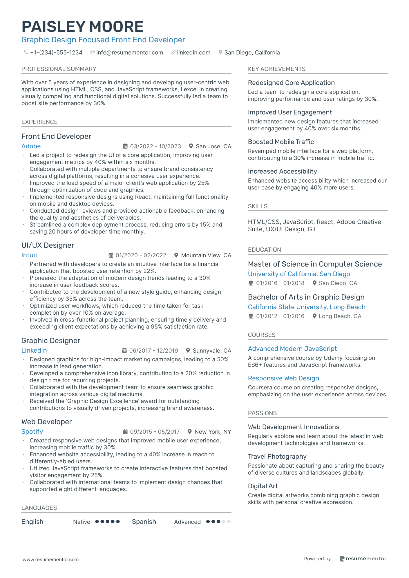 Graphic Design Focused Front End Developer