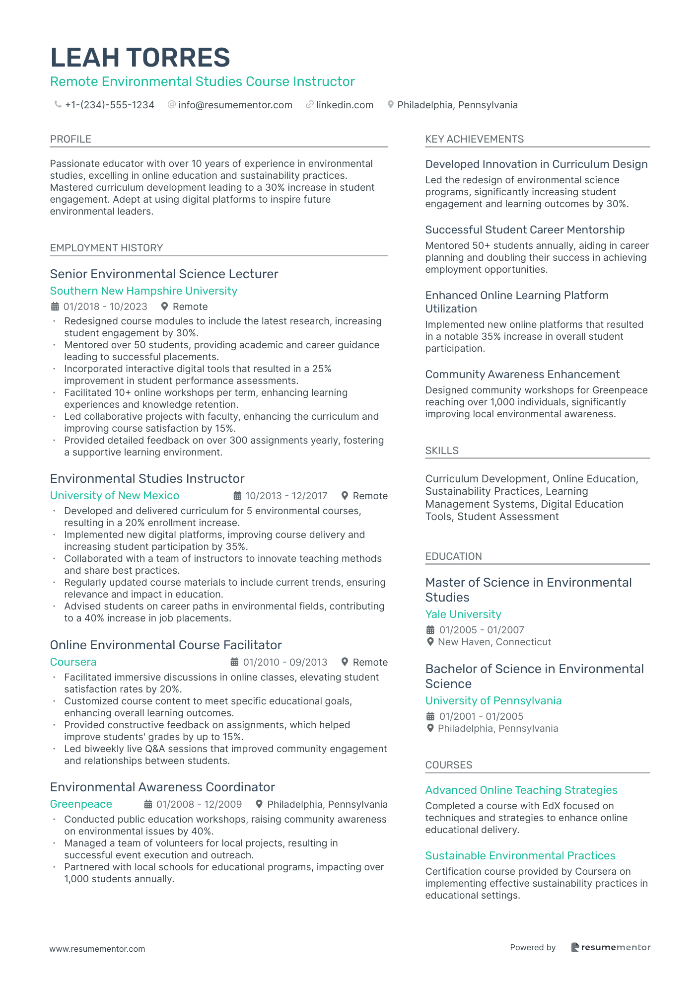 Remote Environmental Studies Course Instructor