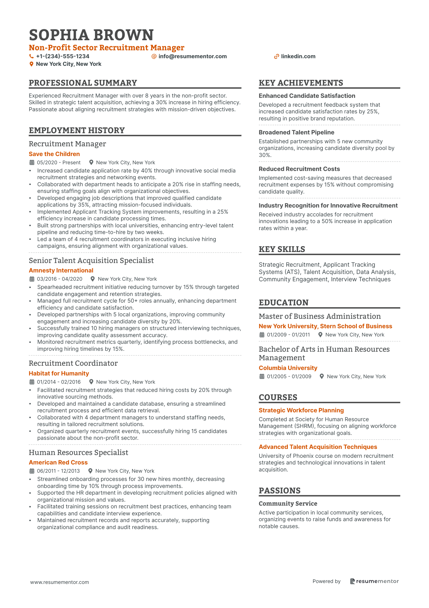 Non Profit Sector Recruitment Manager