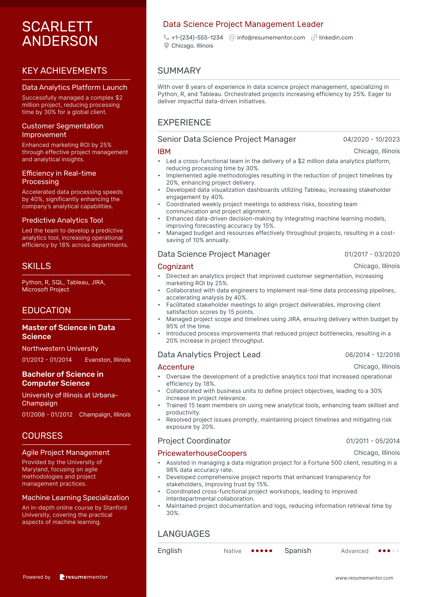 Data Science Project Management Leader