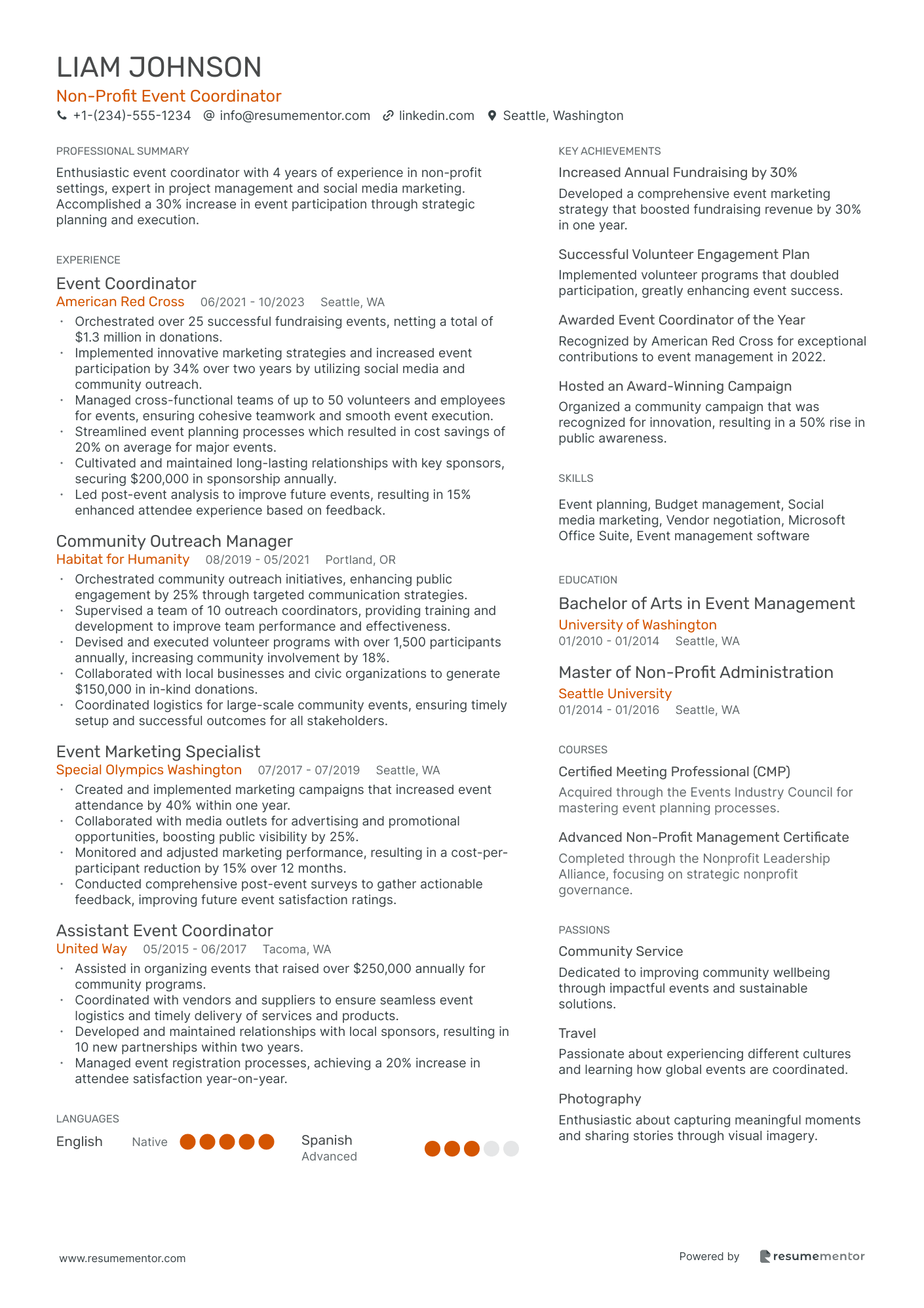 Non Profit Event Coordinator