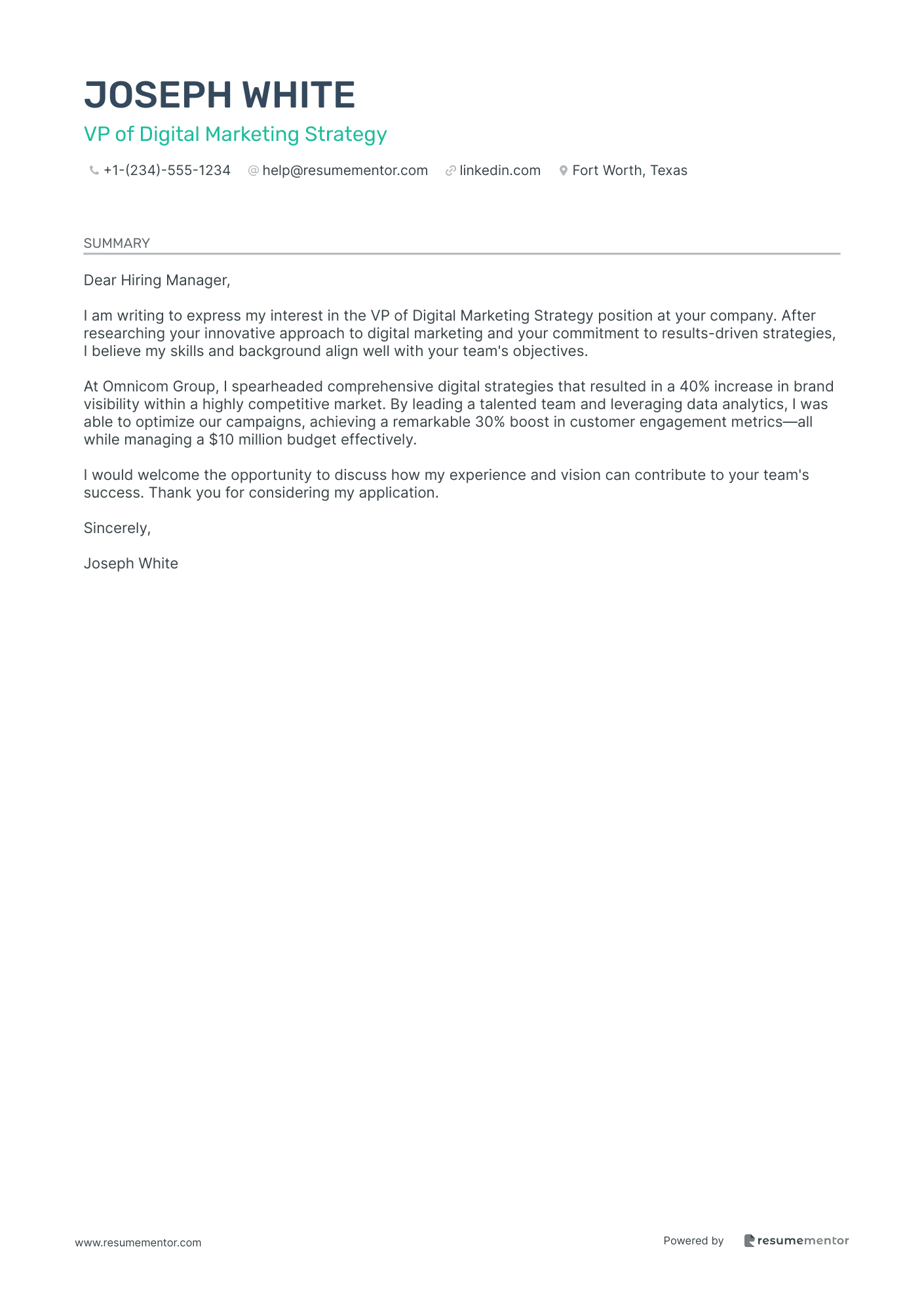 VP of Digital Marketing Strategy