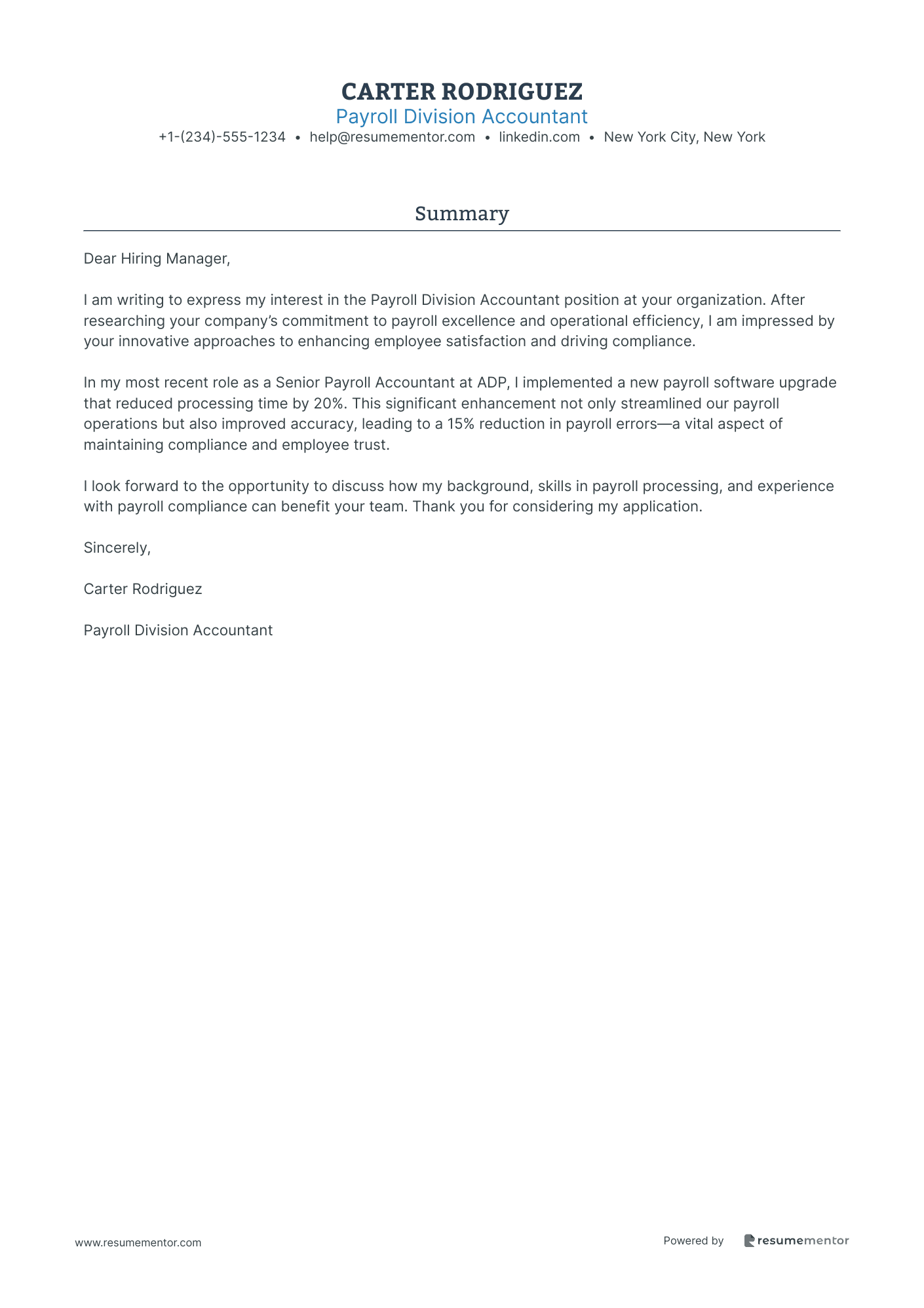 Payroll Division Accountant