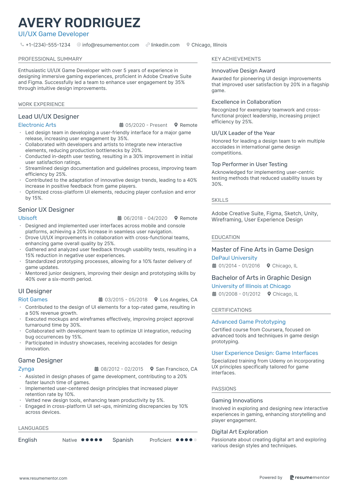 UI/UX Game Developer