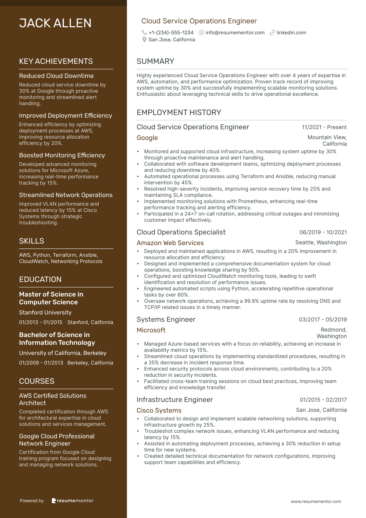 Cloud Service Operations Engineer