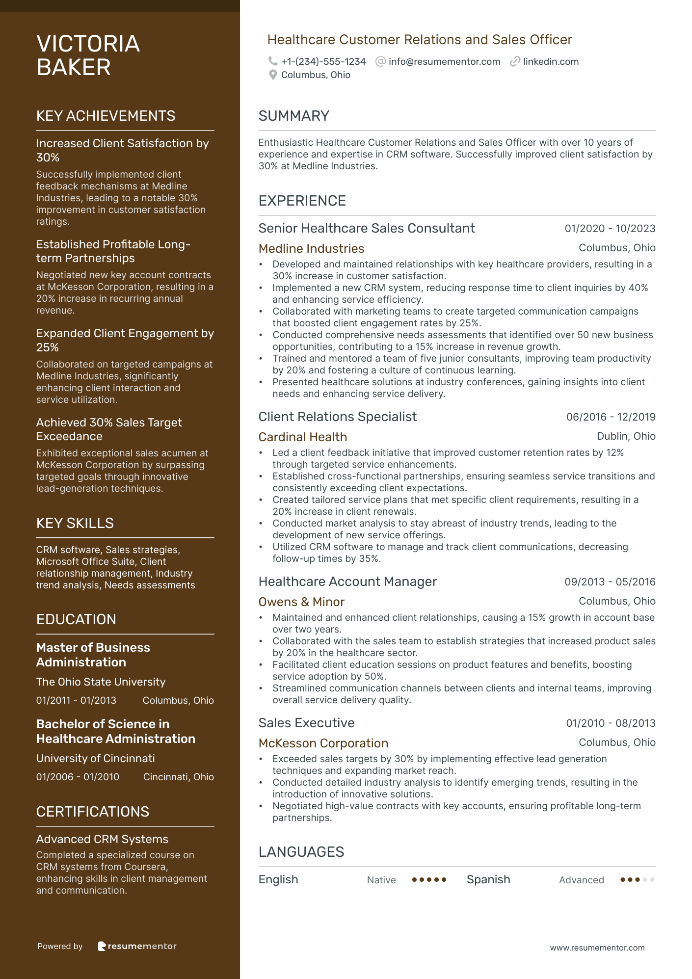 Healthcare Customer Relations and Sales Officer