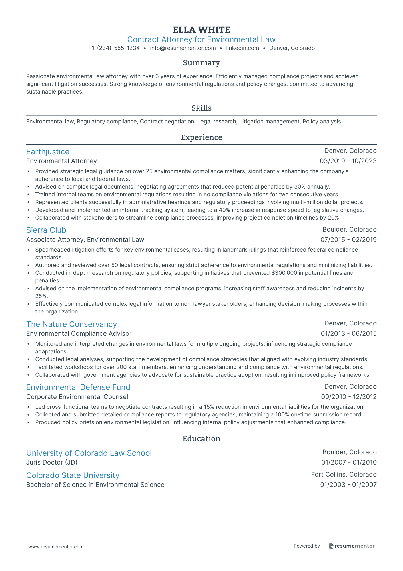 Contract Attorney for Environmental Law
