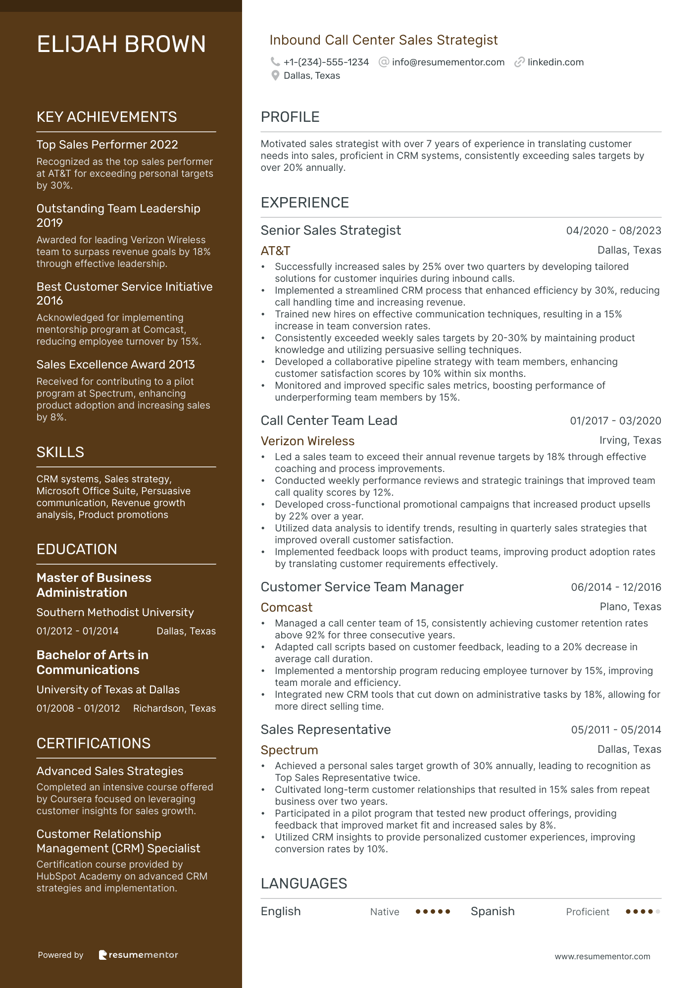 Inbound Call Center Sales Strategist