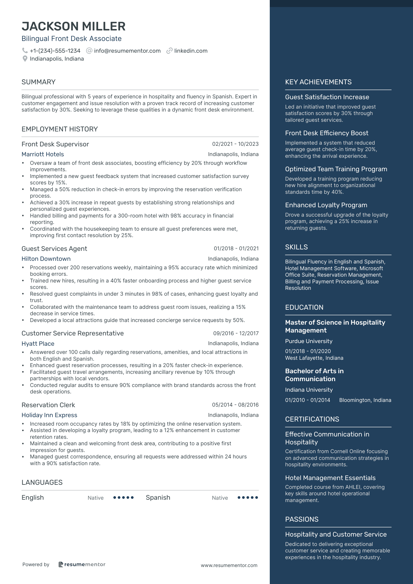 Bilingual Front Desk Associate