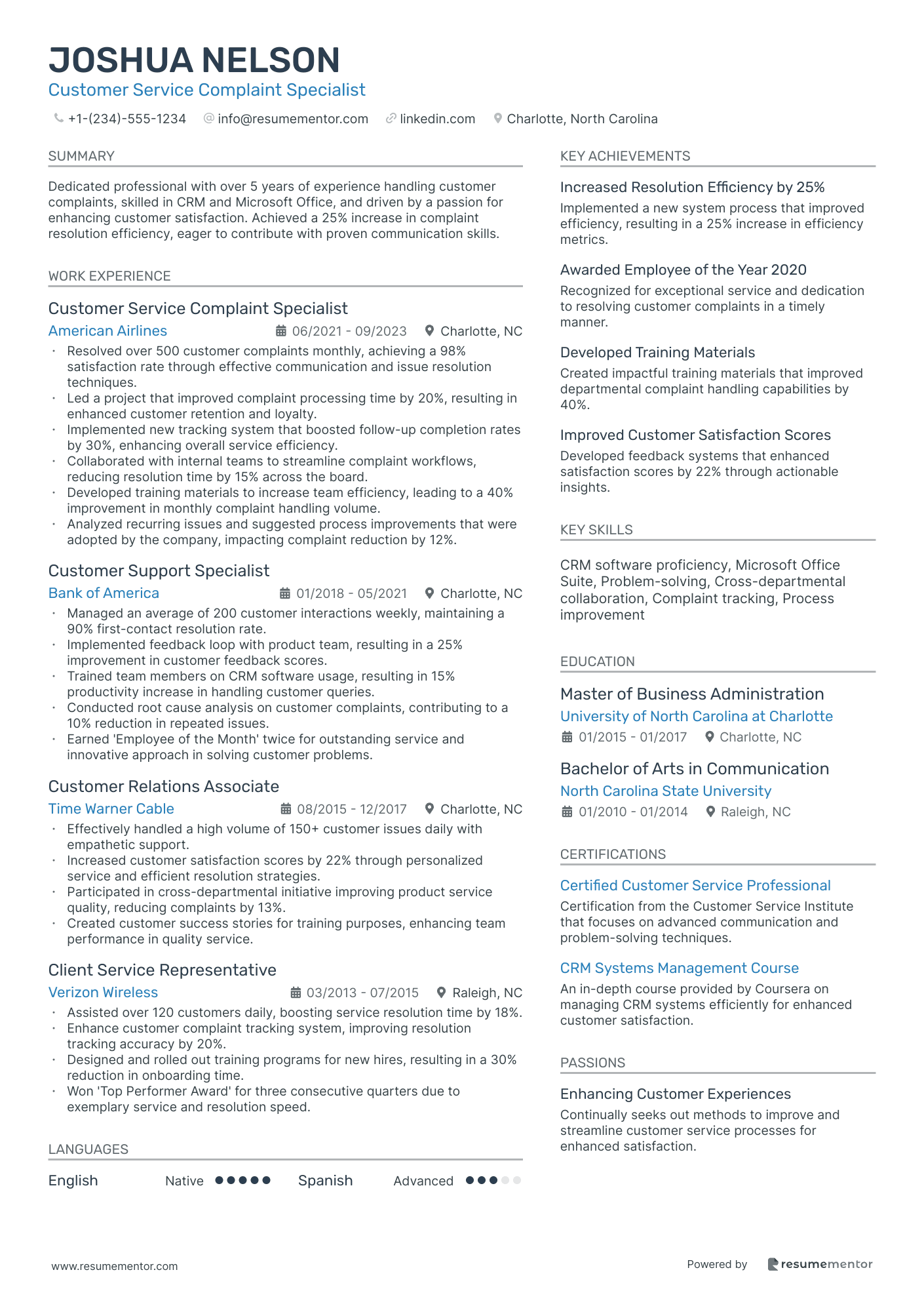 Customer Service Complaint Specialist