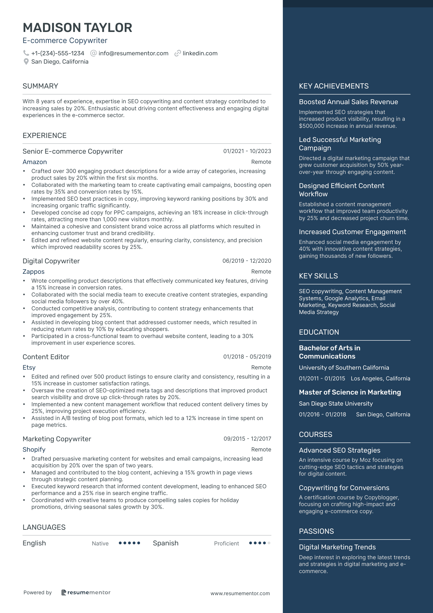 E commerce Copywriter