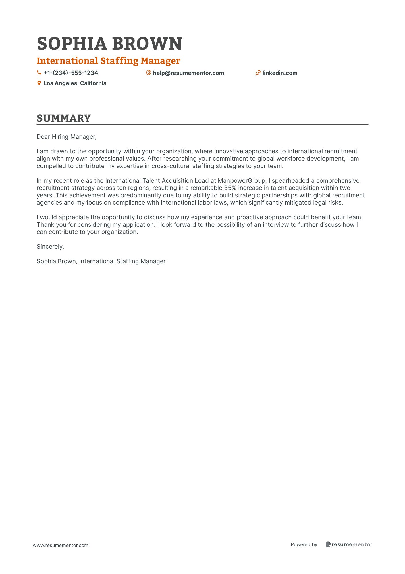 International Staffing Manager