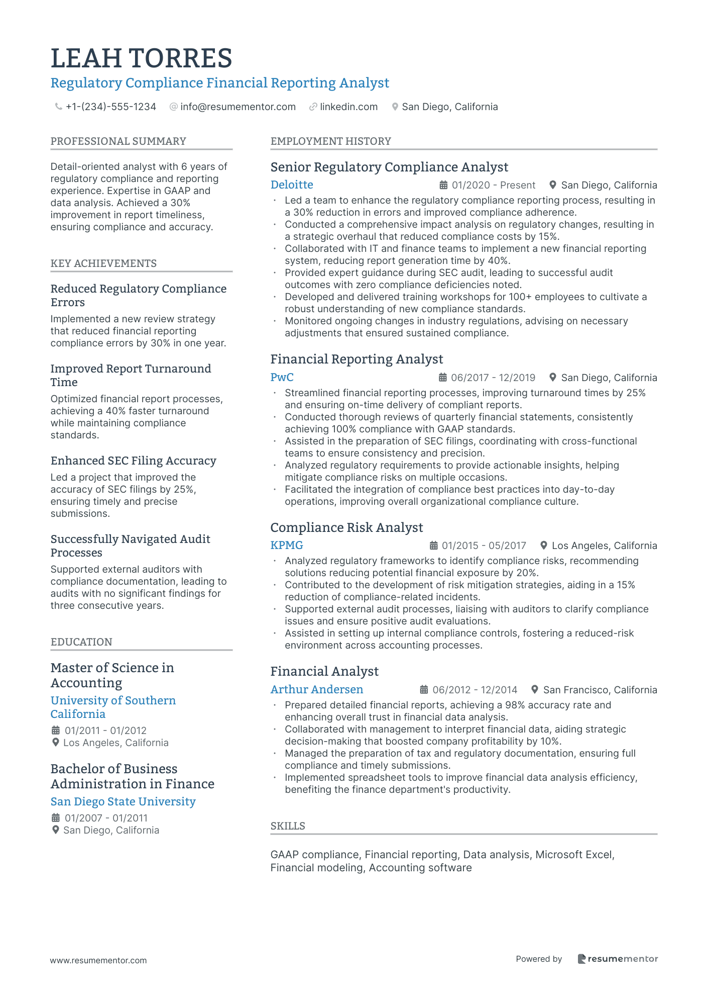 Regulatory Compliance Financial Reporting Analyst