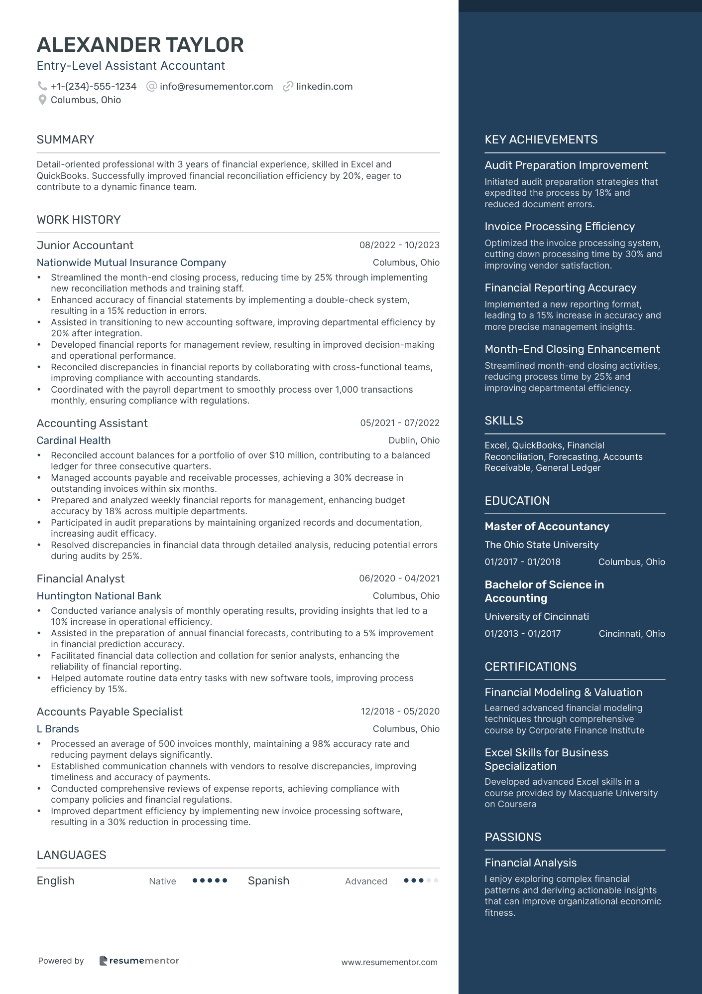 Entry Level Assistant Accountant