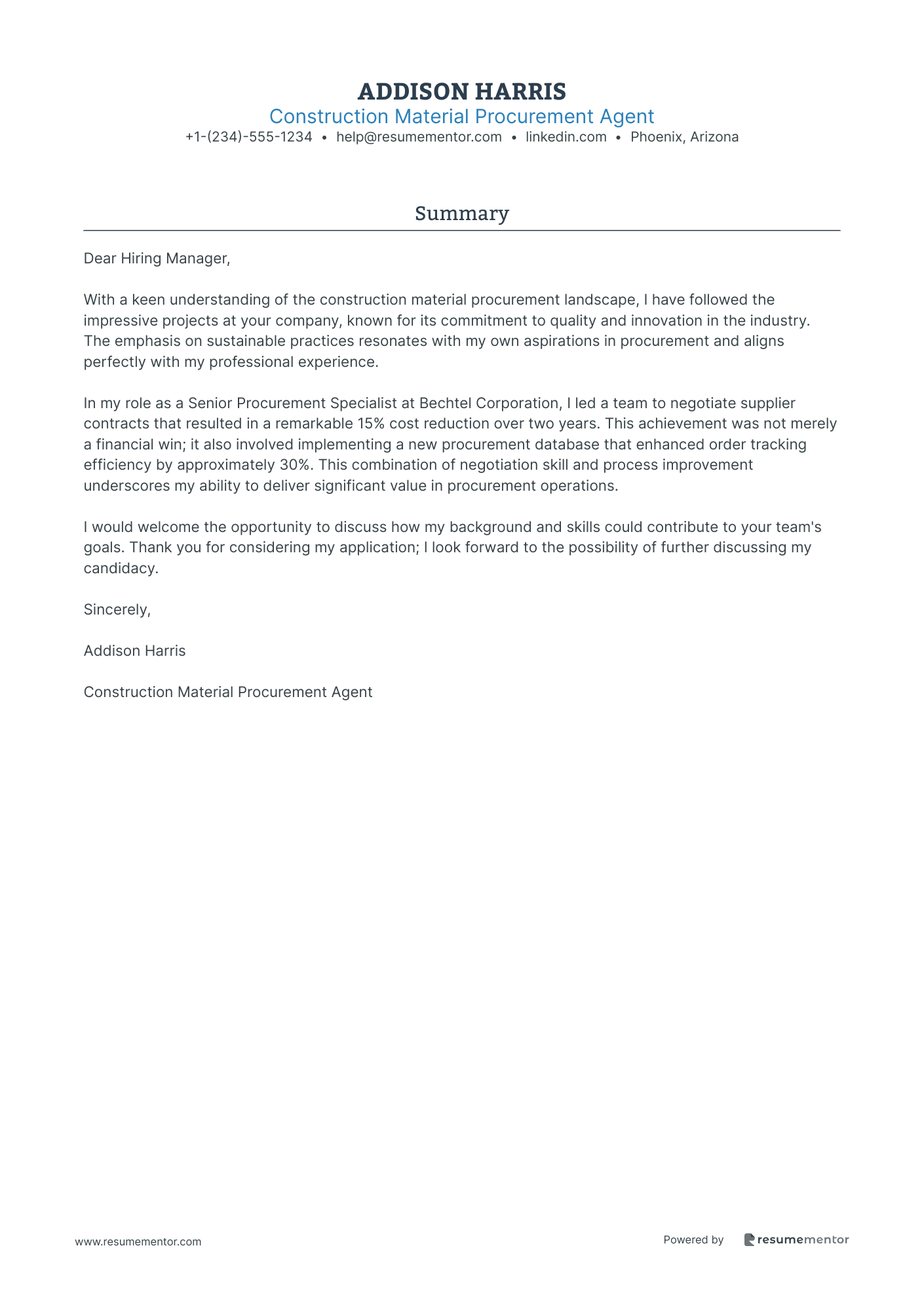 Construction Material Procurement Agent