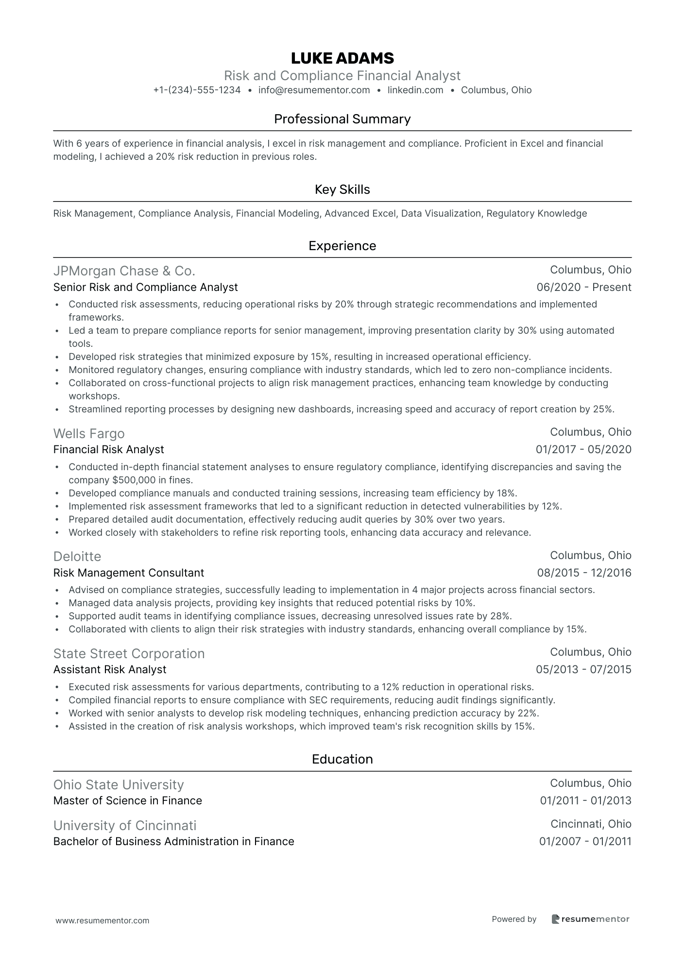 Risk and Compliance Financial Analyst