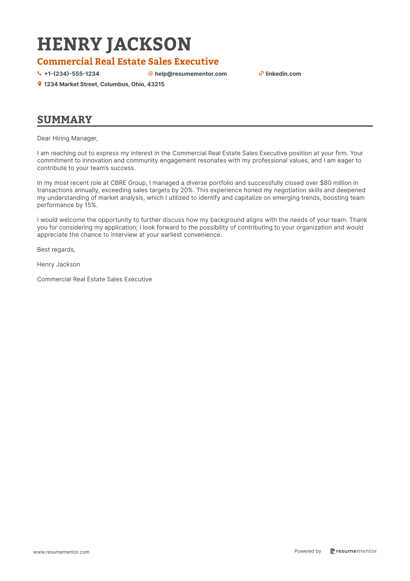 Commercial Real Estate Sales Executive