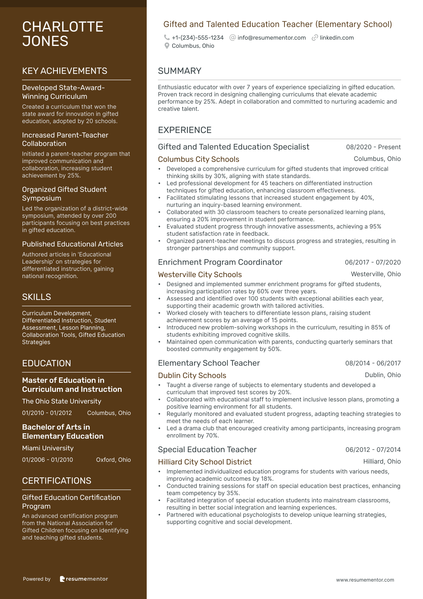 Gifted and Talented Education Teacher (Elementary School)