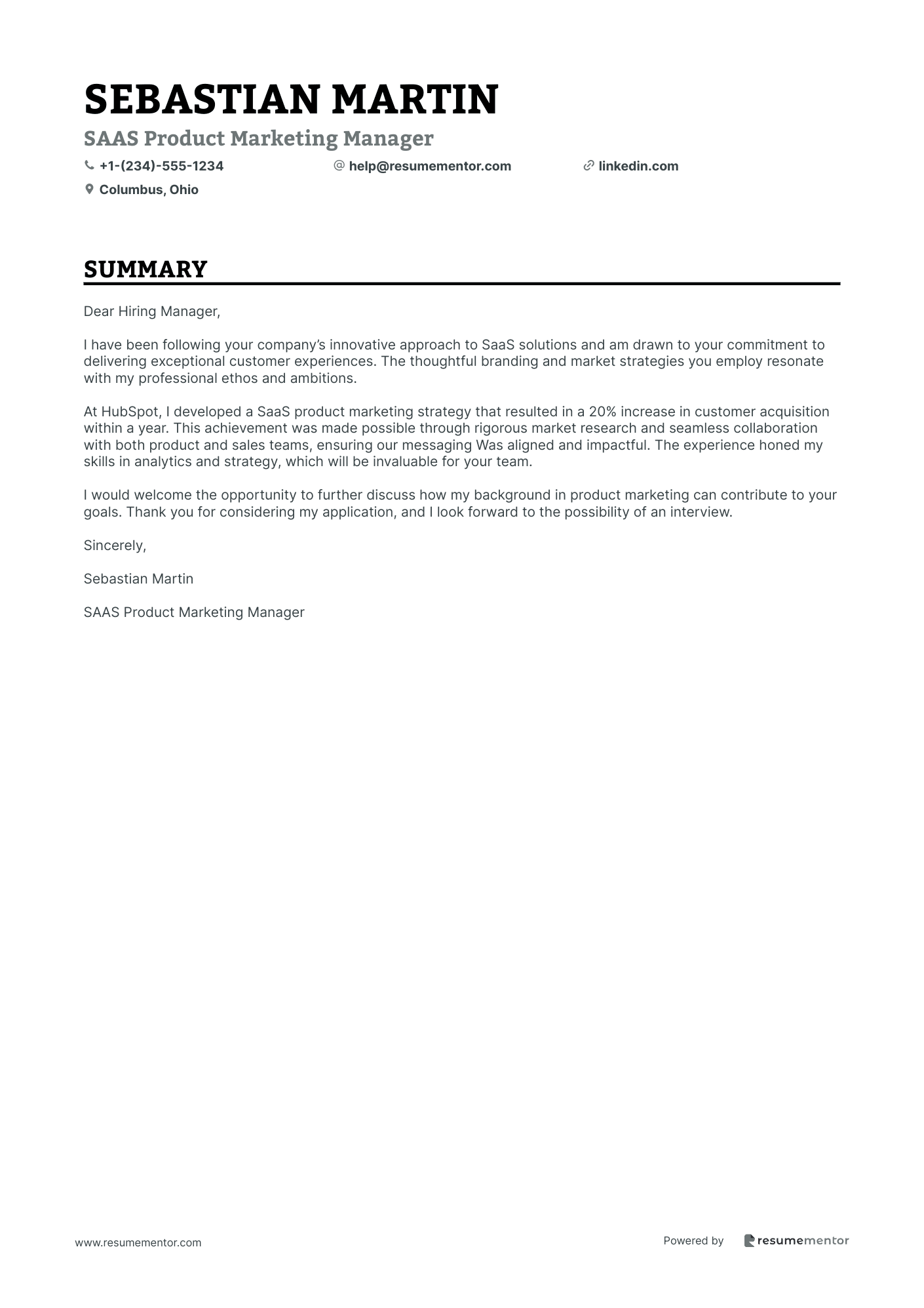 SAAS Product Marketing Manager