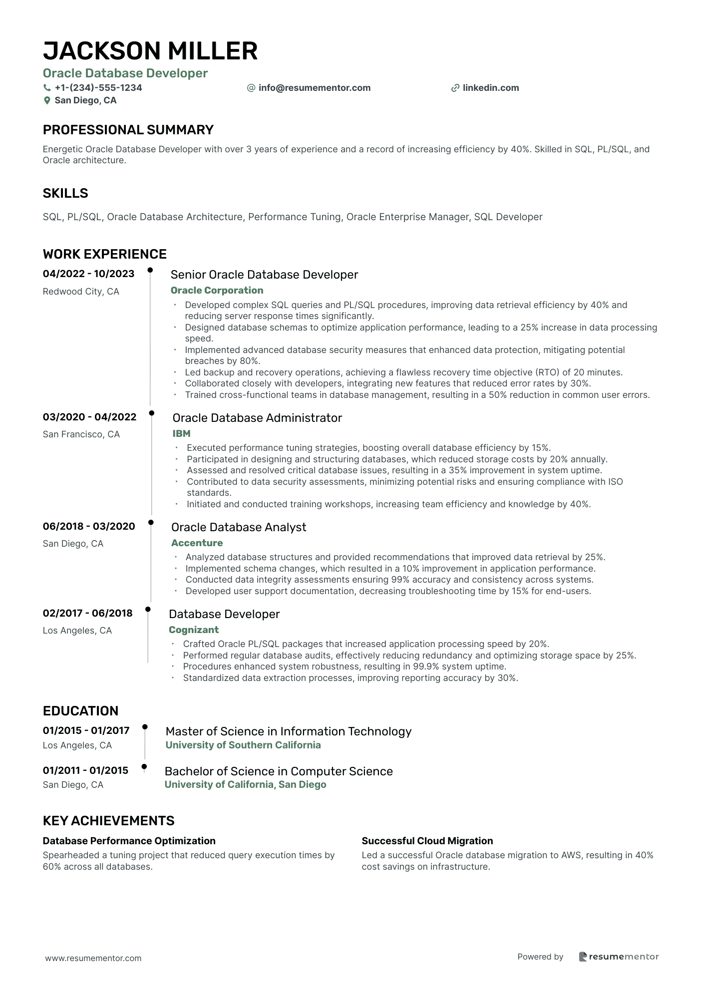 Oracle Database Developer