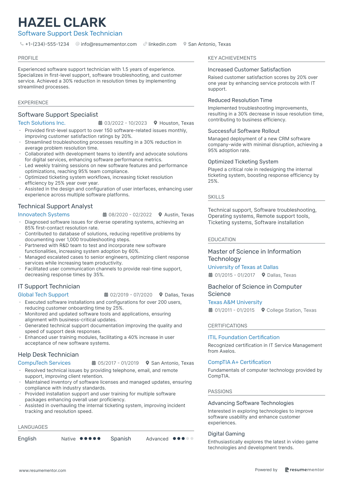 Software Support Desk Technician