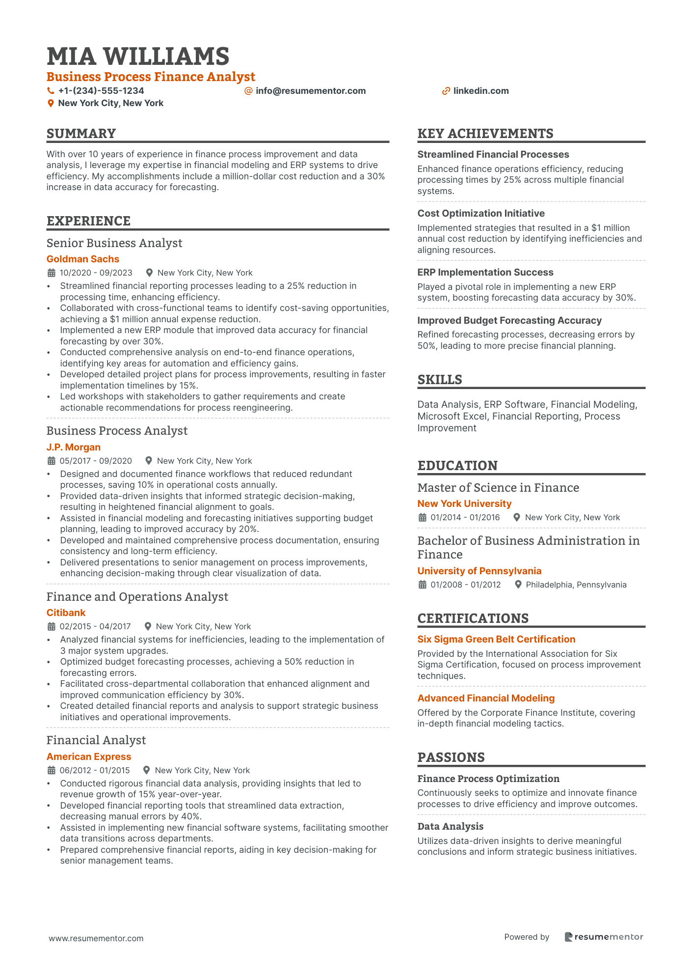 Business Process Finance Analyst