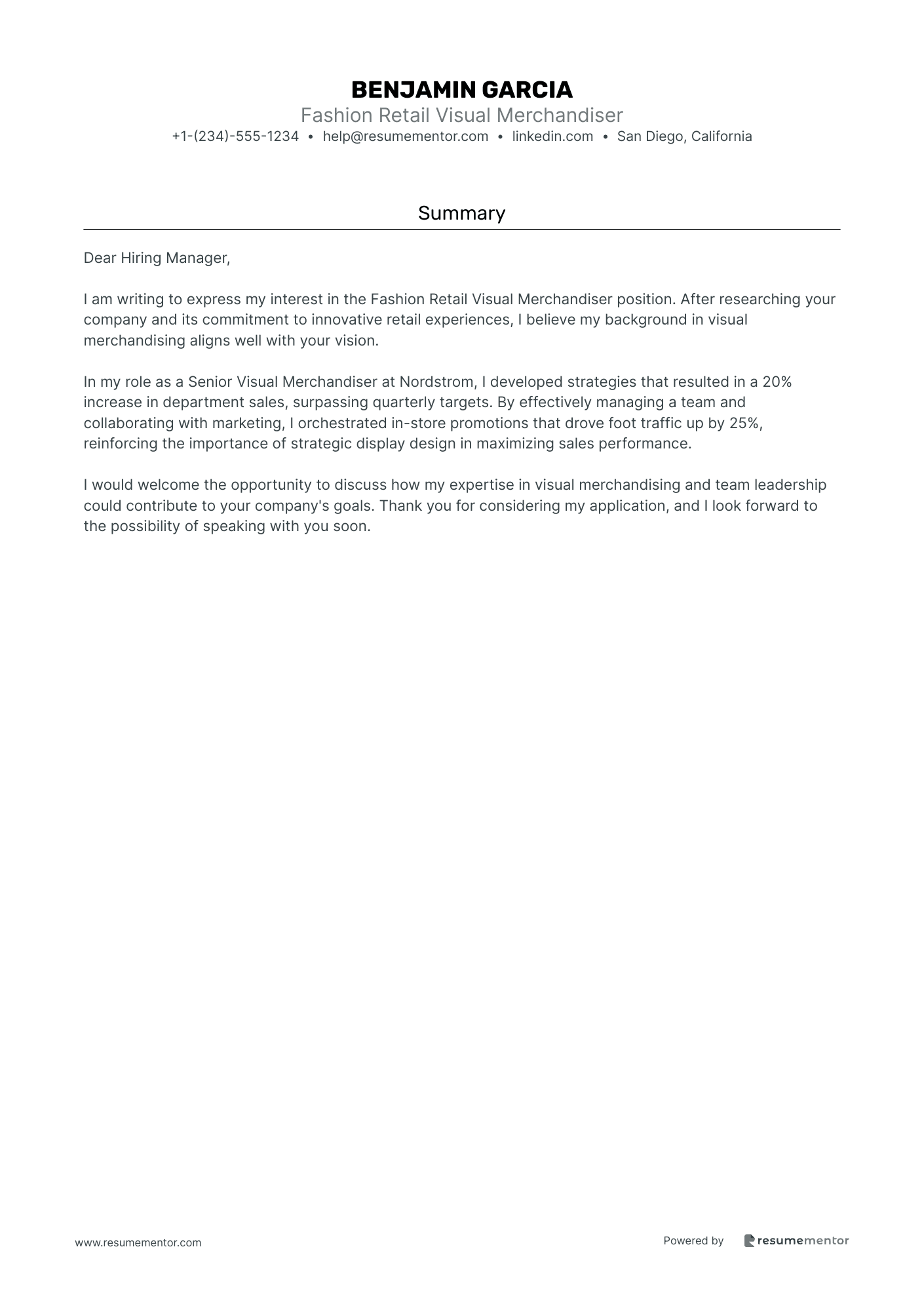 Fashion Retail Visual Merchandiser