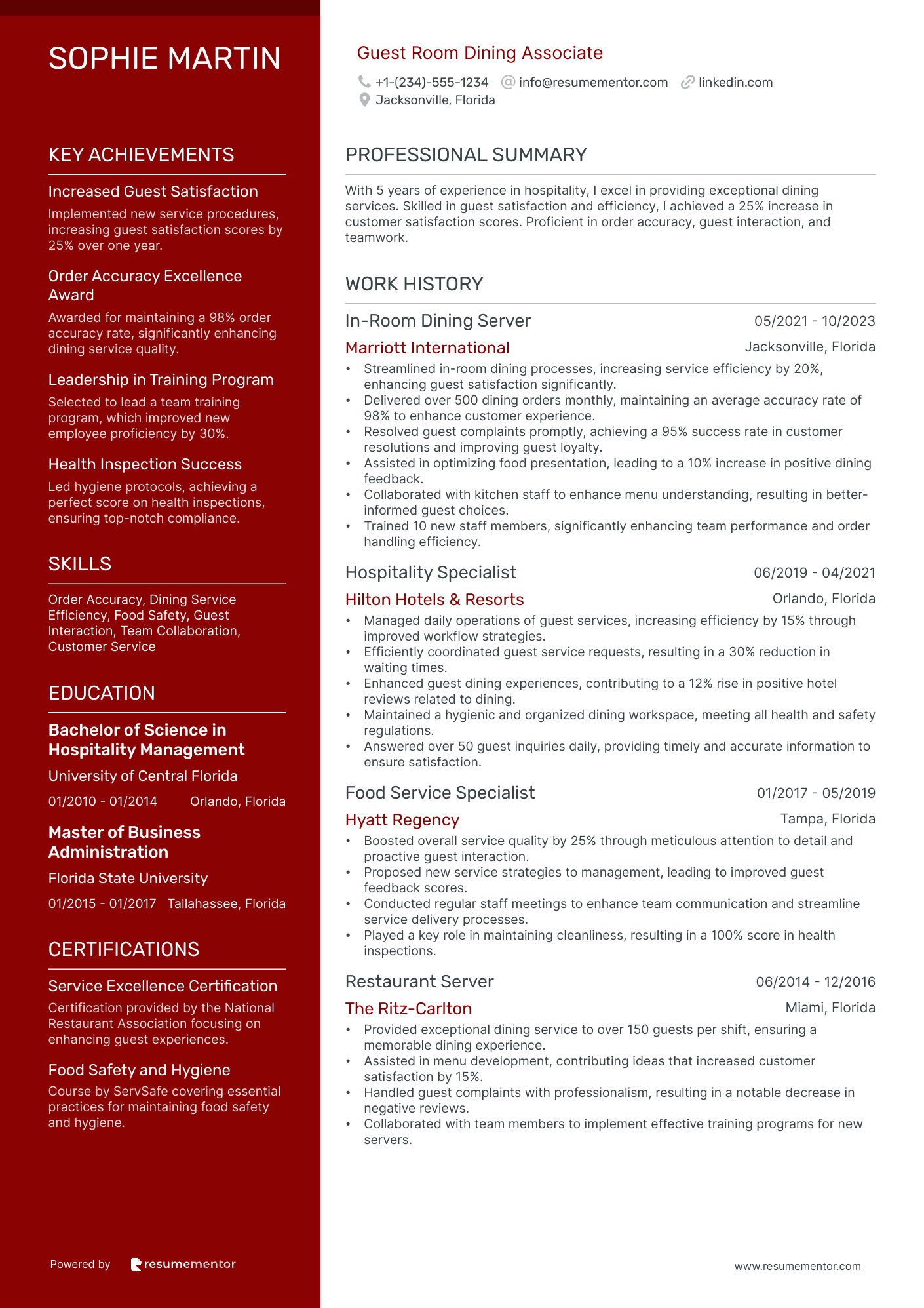 Guest Room Dining Associate