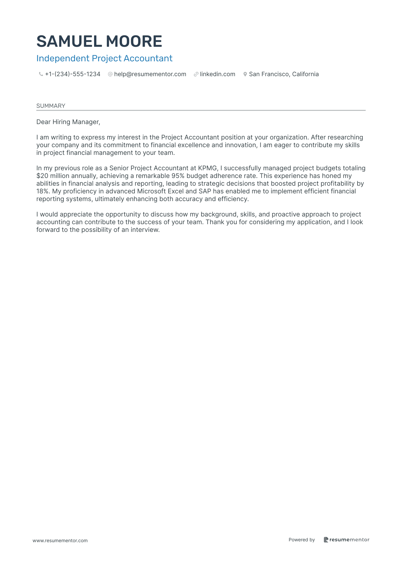 Independent Project Accountant