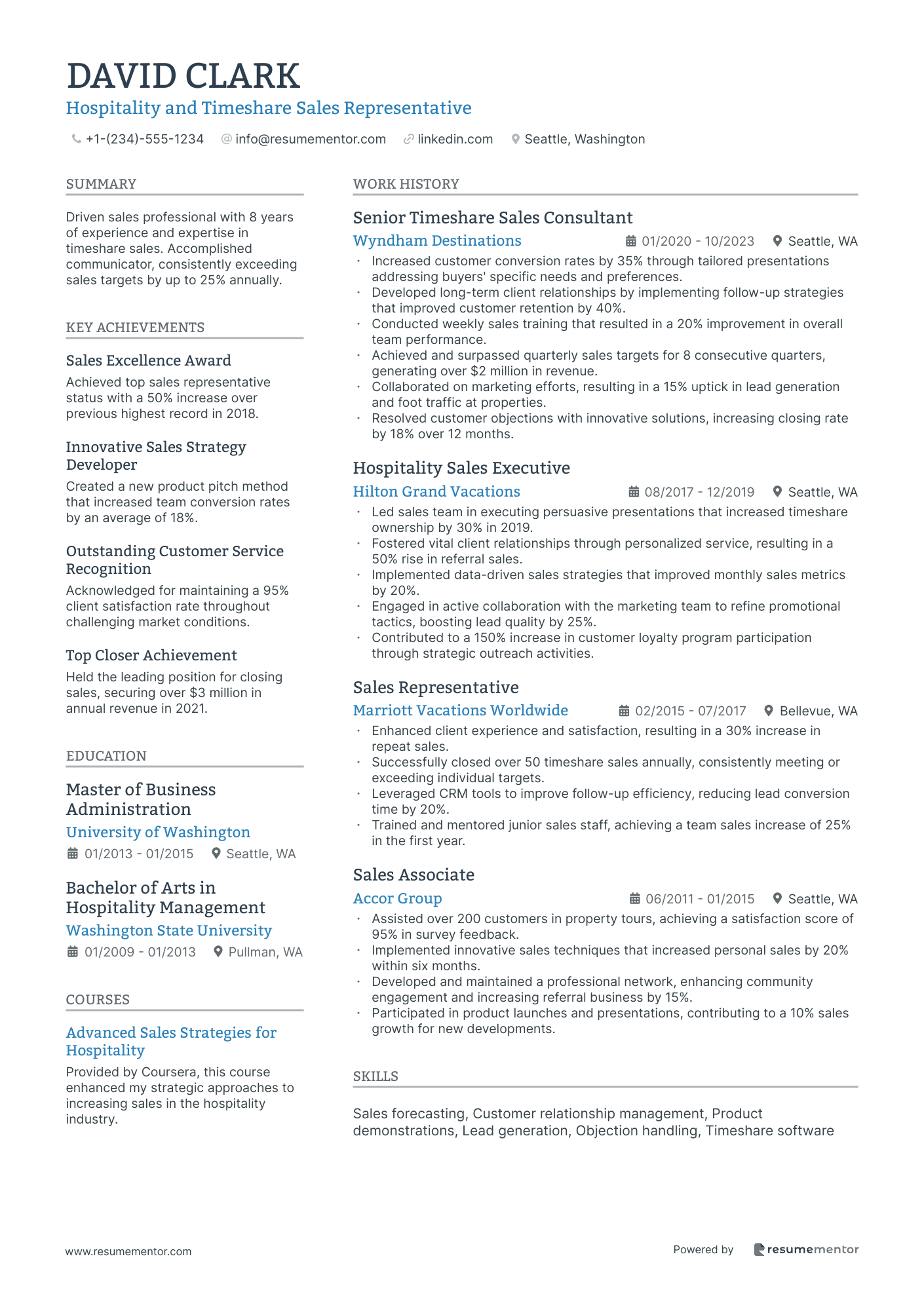 Hospitality and Timeshare Sales Representative