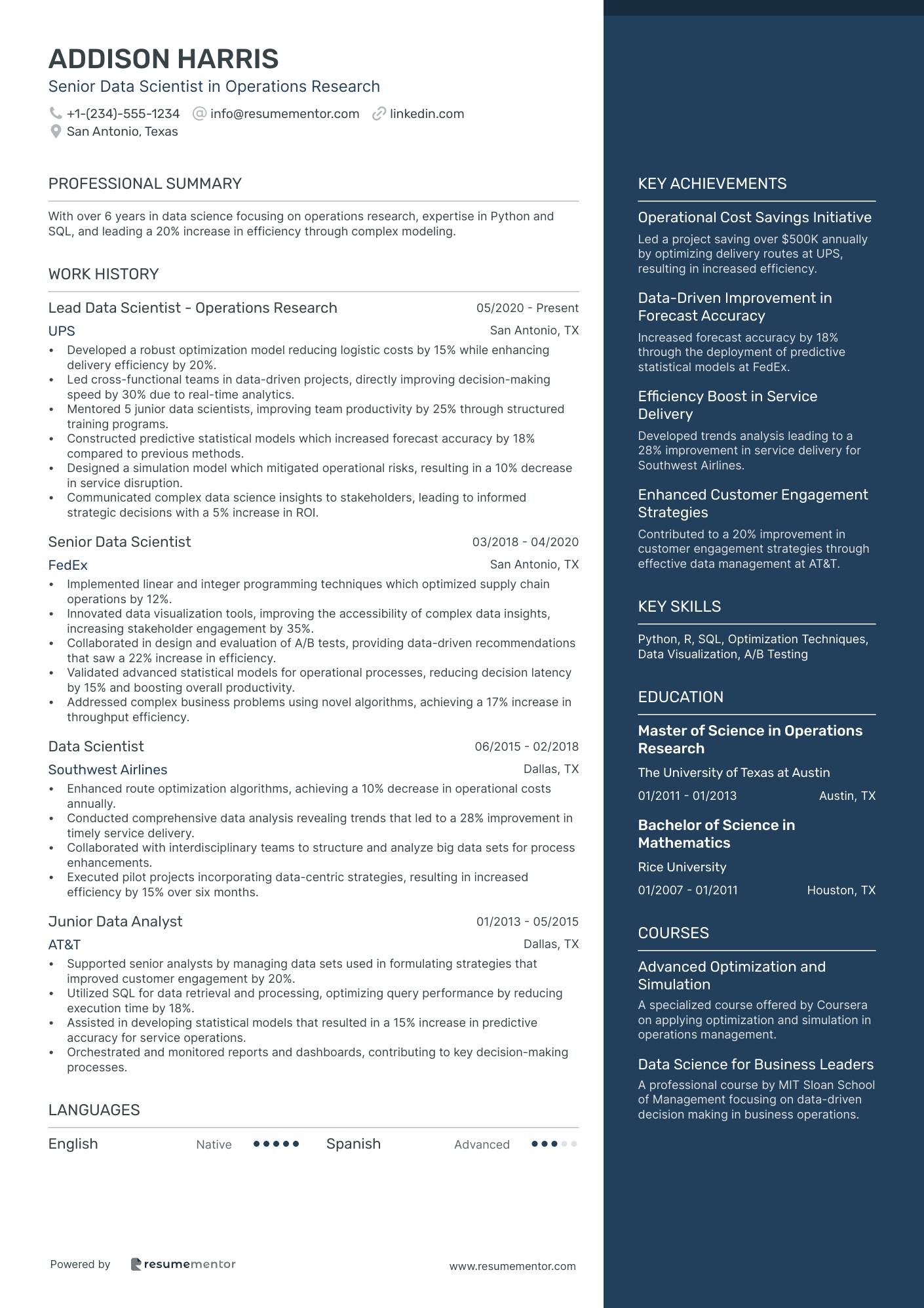 Senior Data Scientist in Operations Research