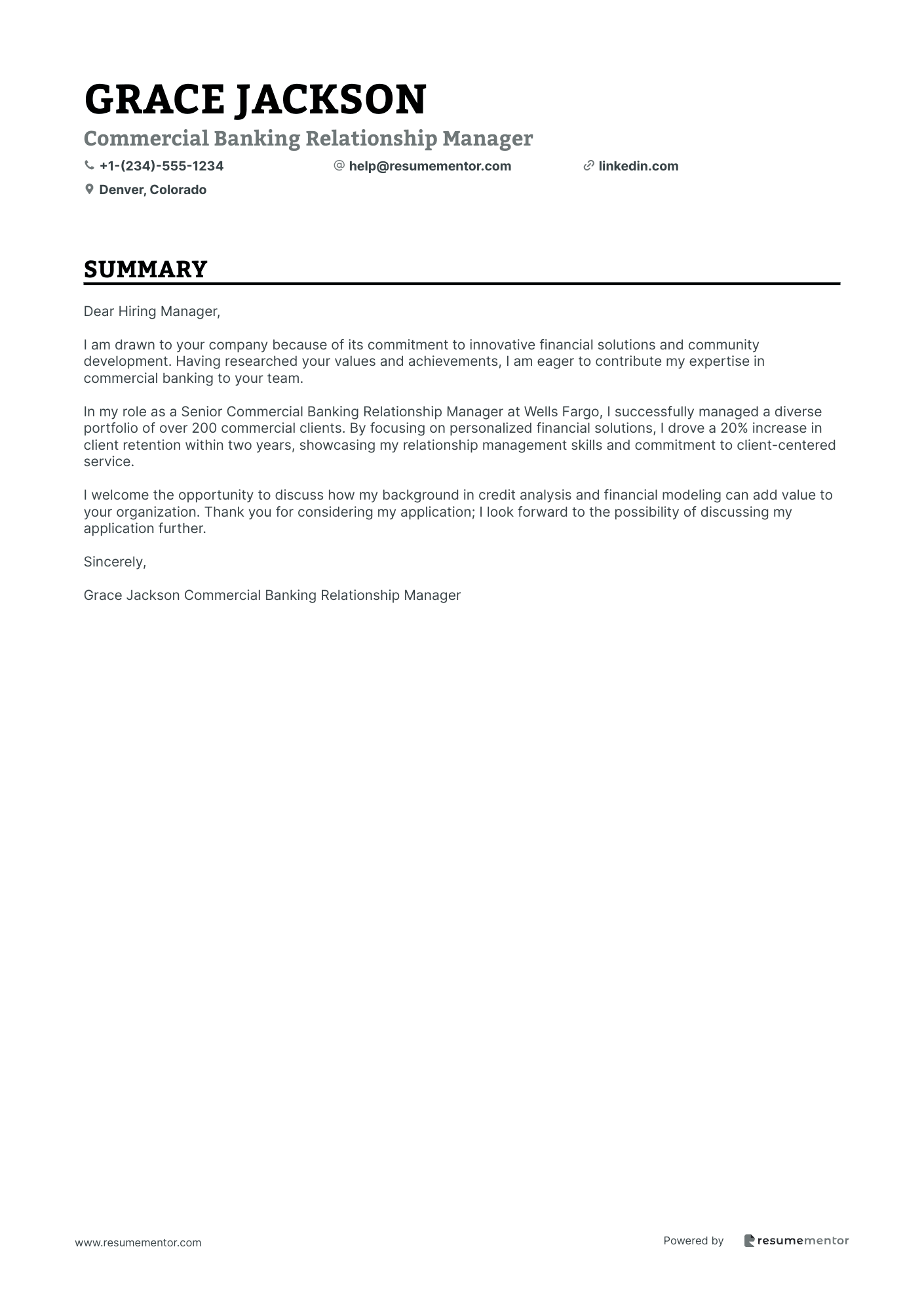 Commercial Banking Relationship Manager