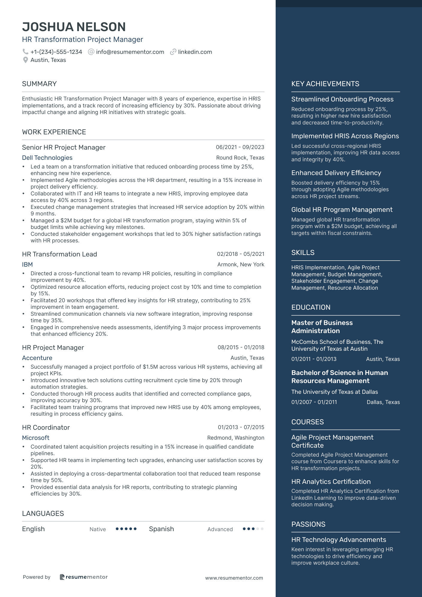 HR Transformation Project Manager