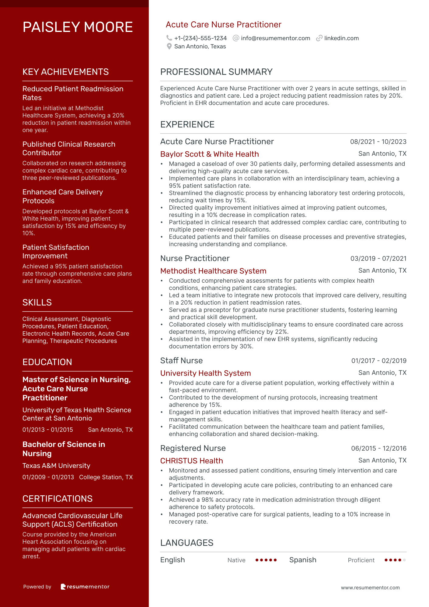 Acute Care Nurse Practitioner