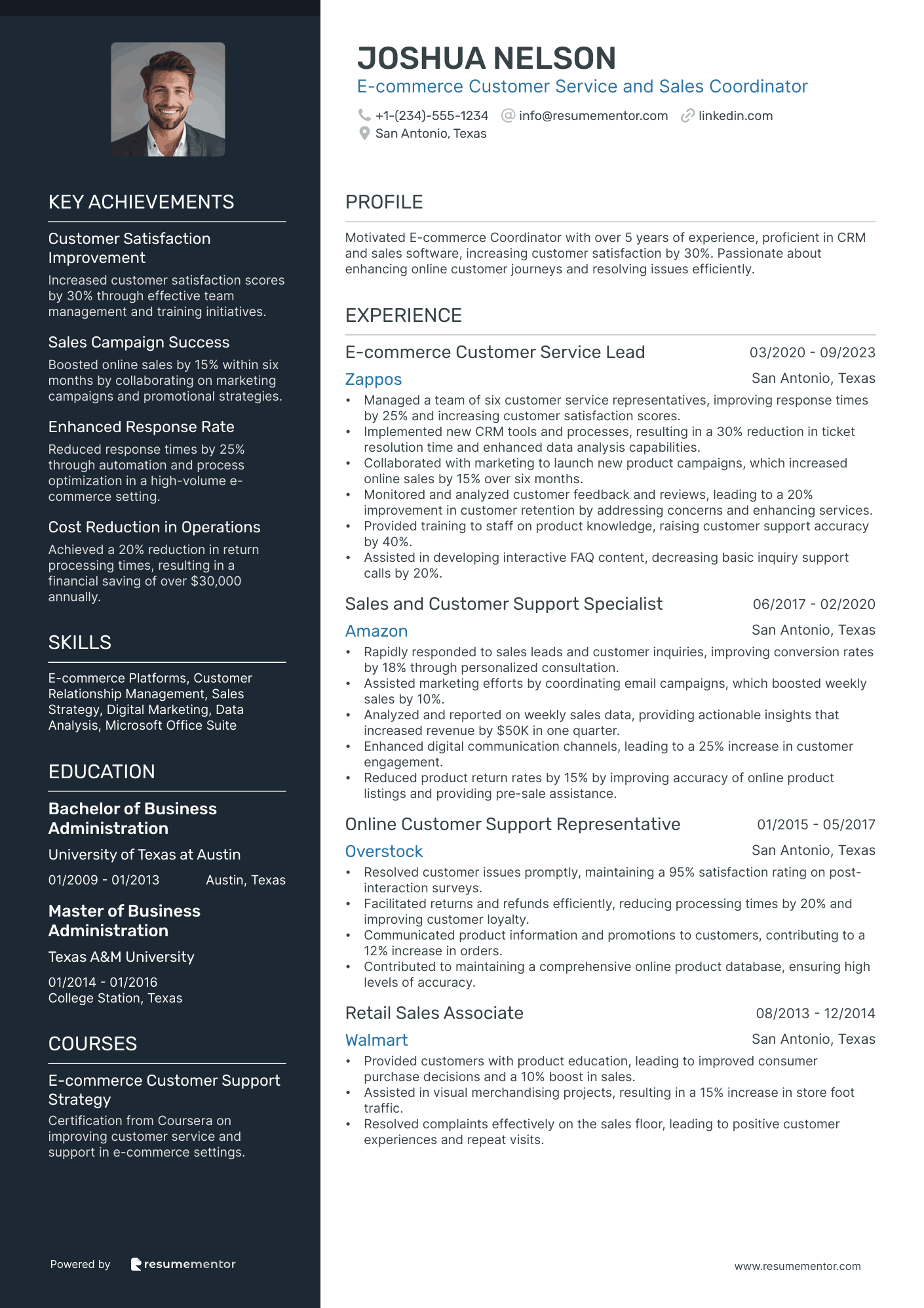 E commerce Customer Service and Sales Coordinator
