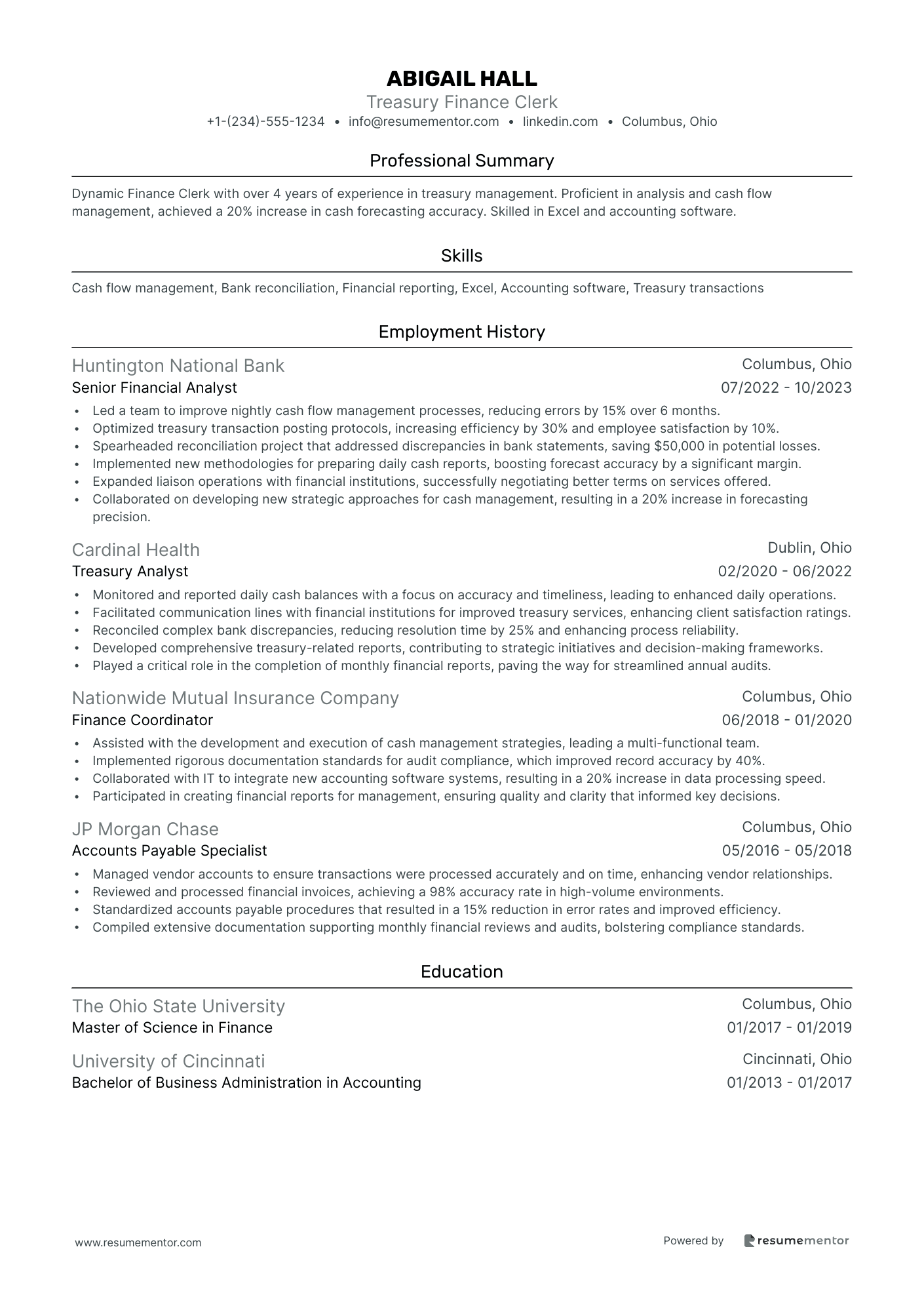 Treasury Finance Clerk