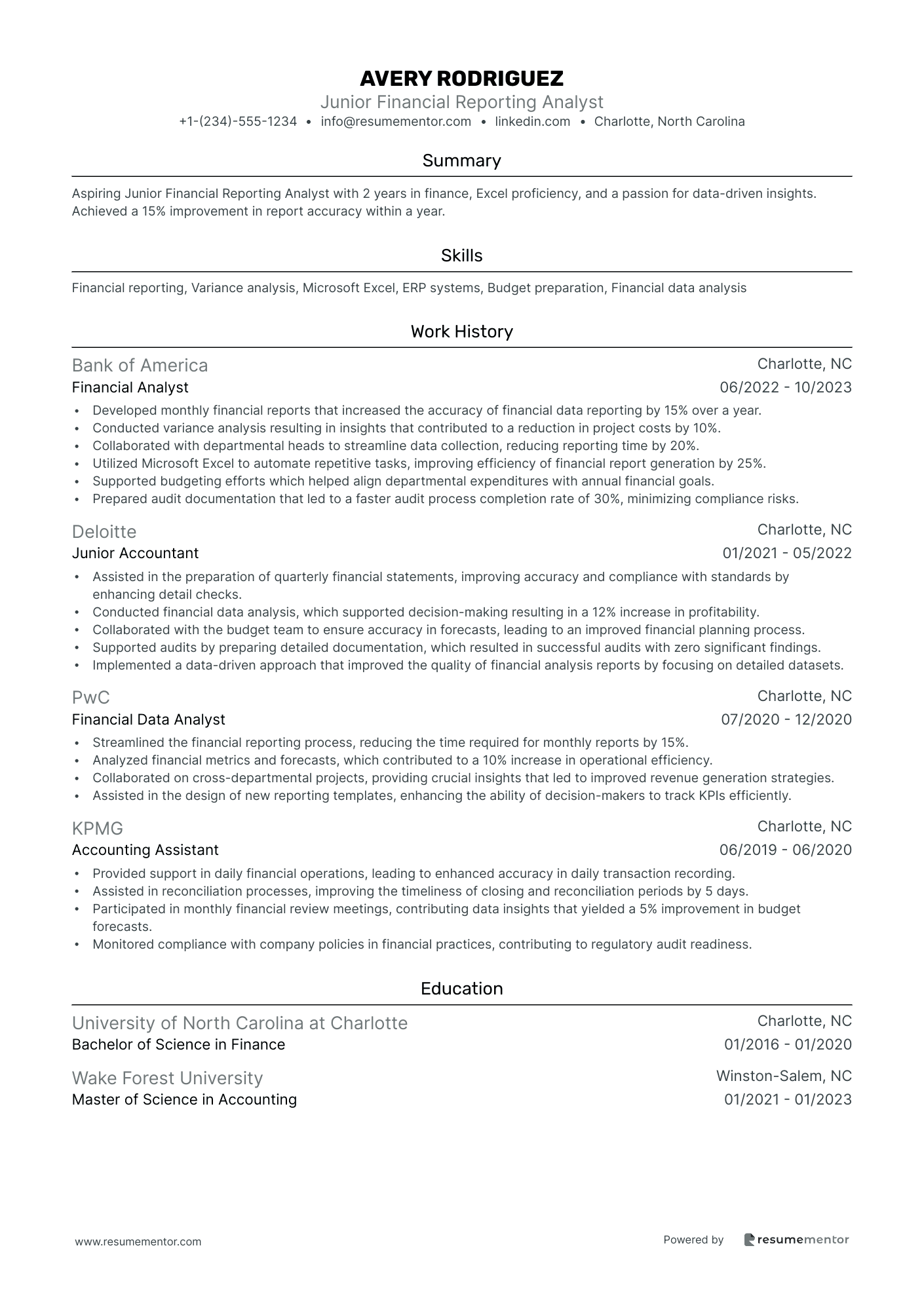 Junior Financial Reporting Analyst