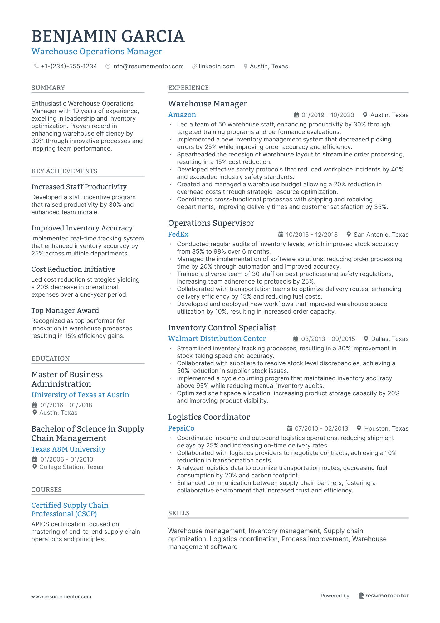 Warehouse Operations Manager