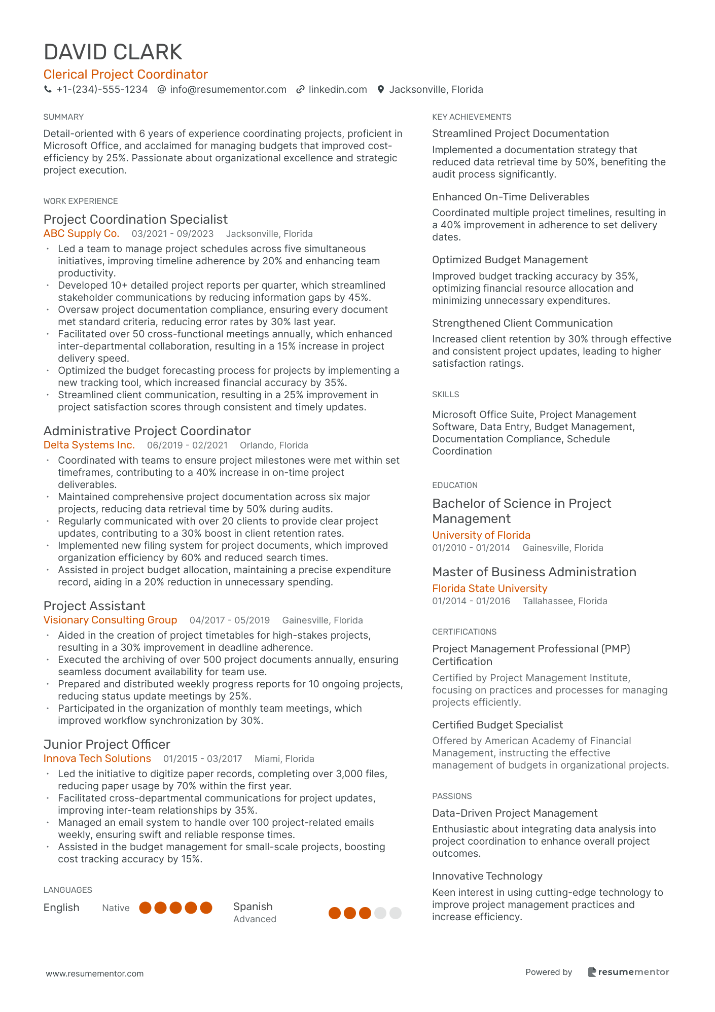 Clerical Project Coordinator