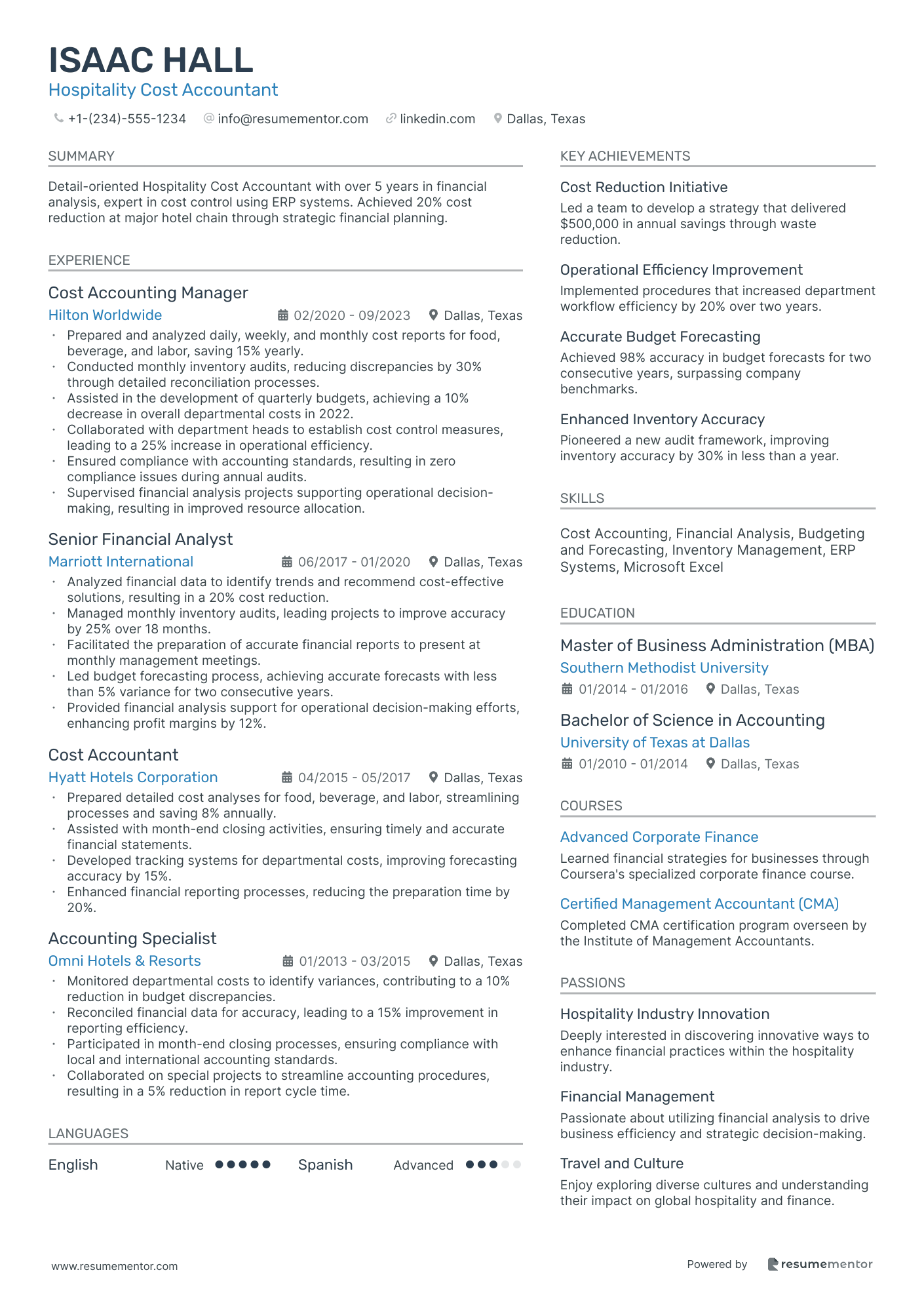 Hospitality Cost Accountant