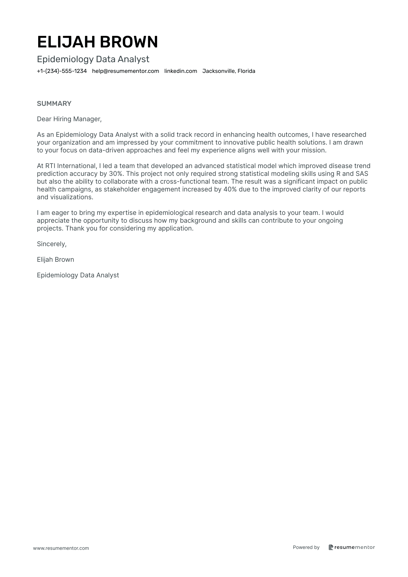Epidemiology Data Analyst