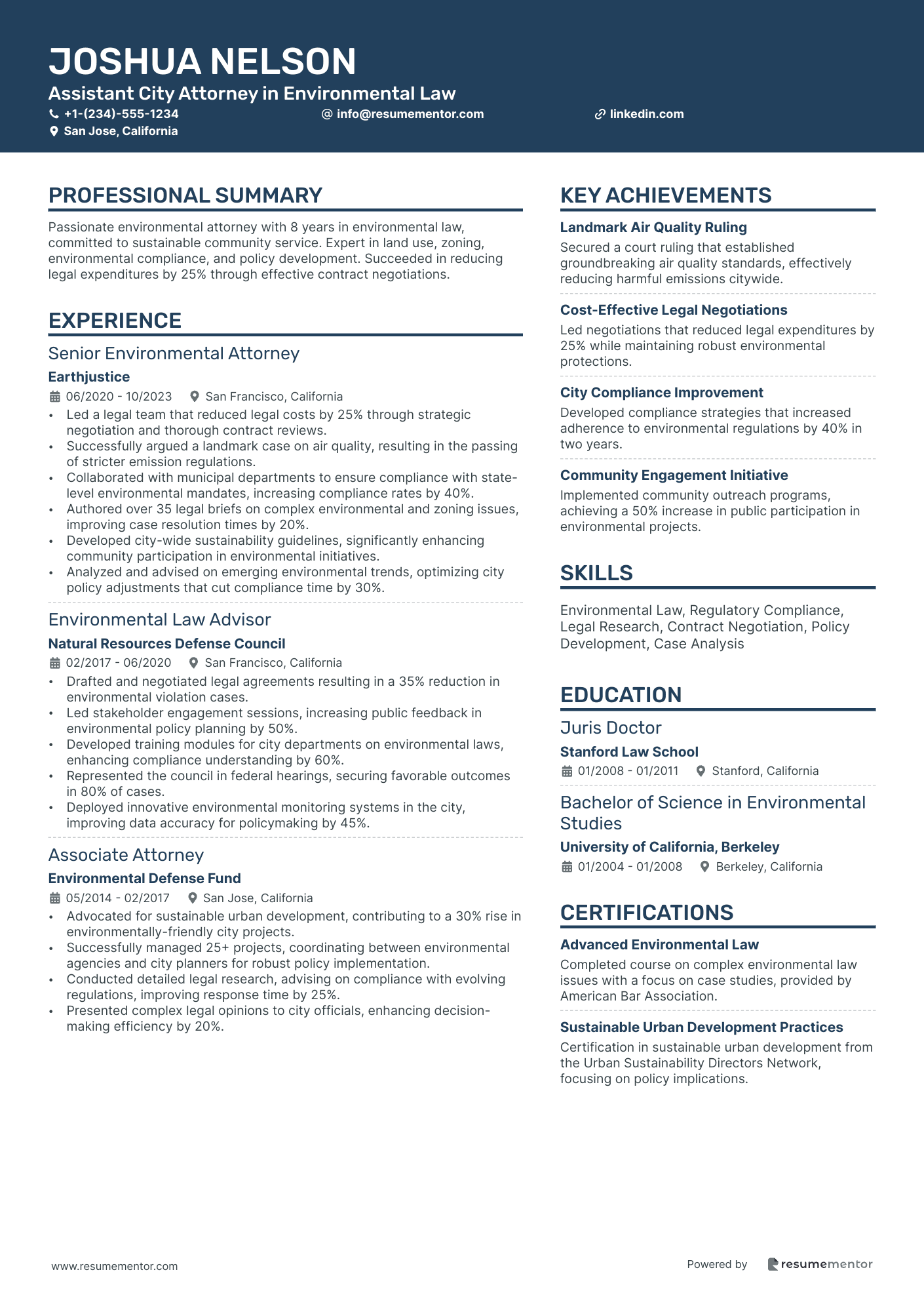Assistant City Attorney in Environmental Law
