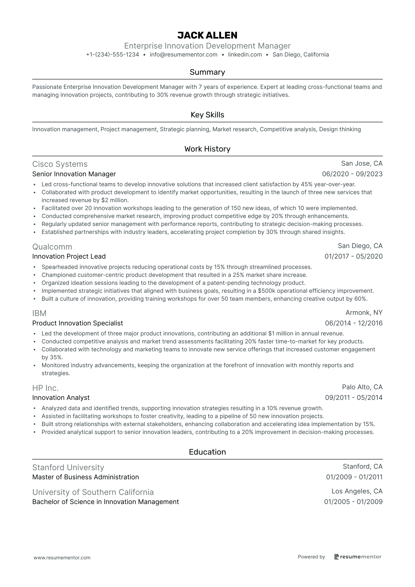 Enterprise Innovation Development Manager