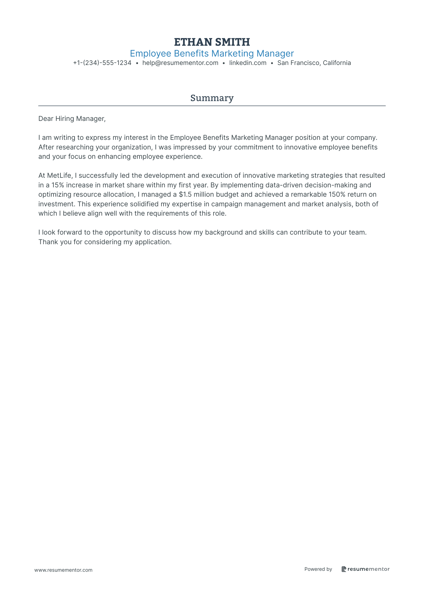 Employee Benefits Marketing Manager