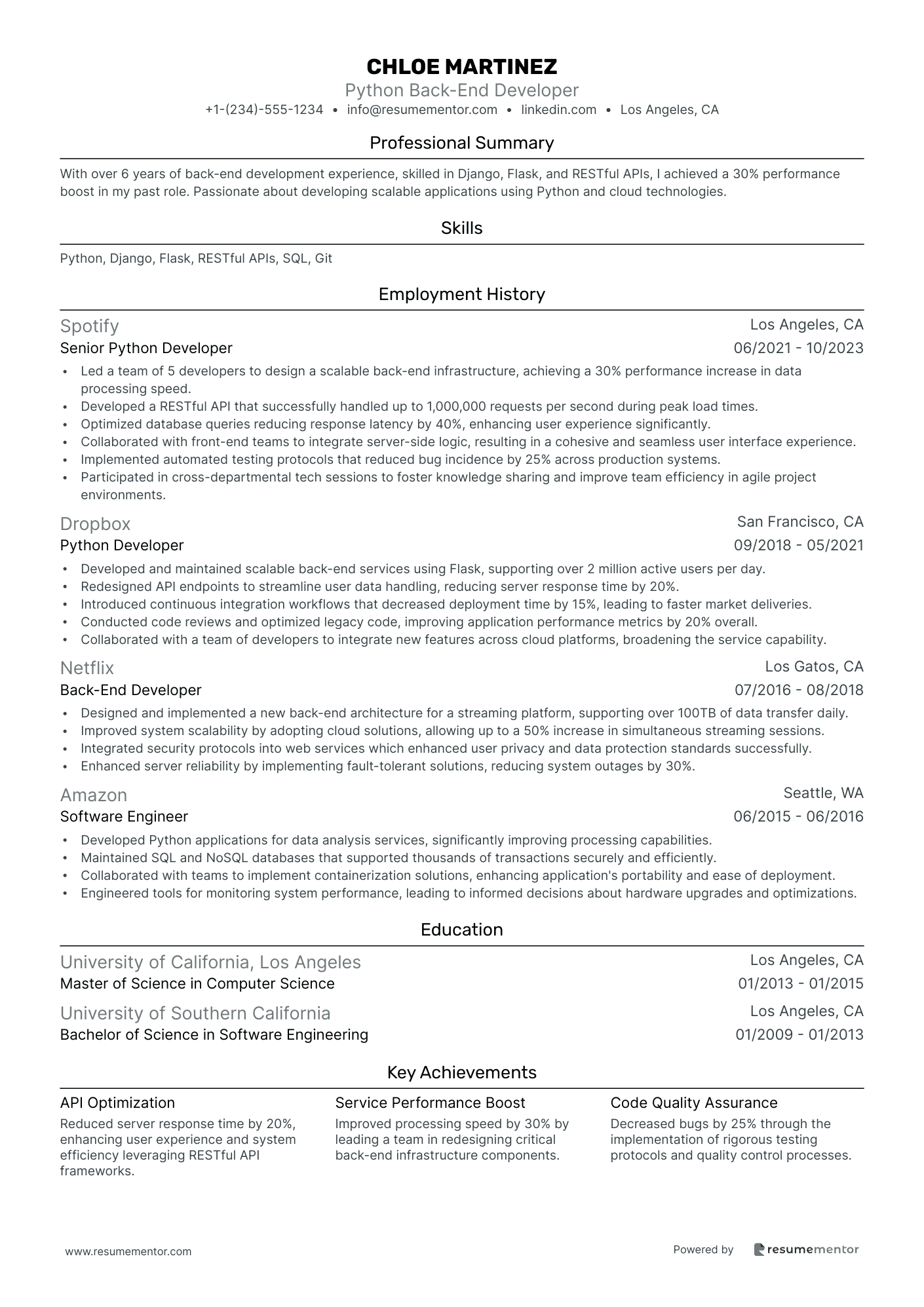 Python Back End Developer