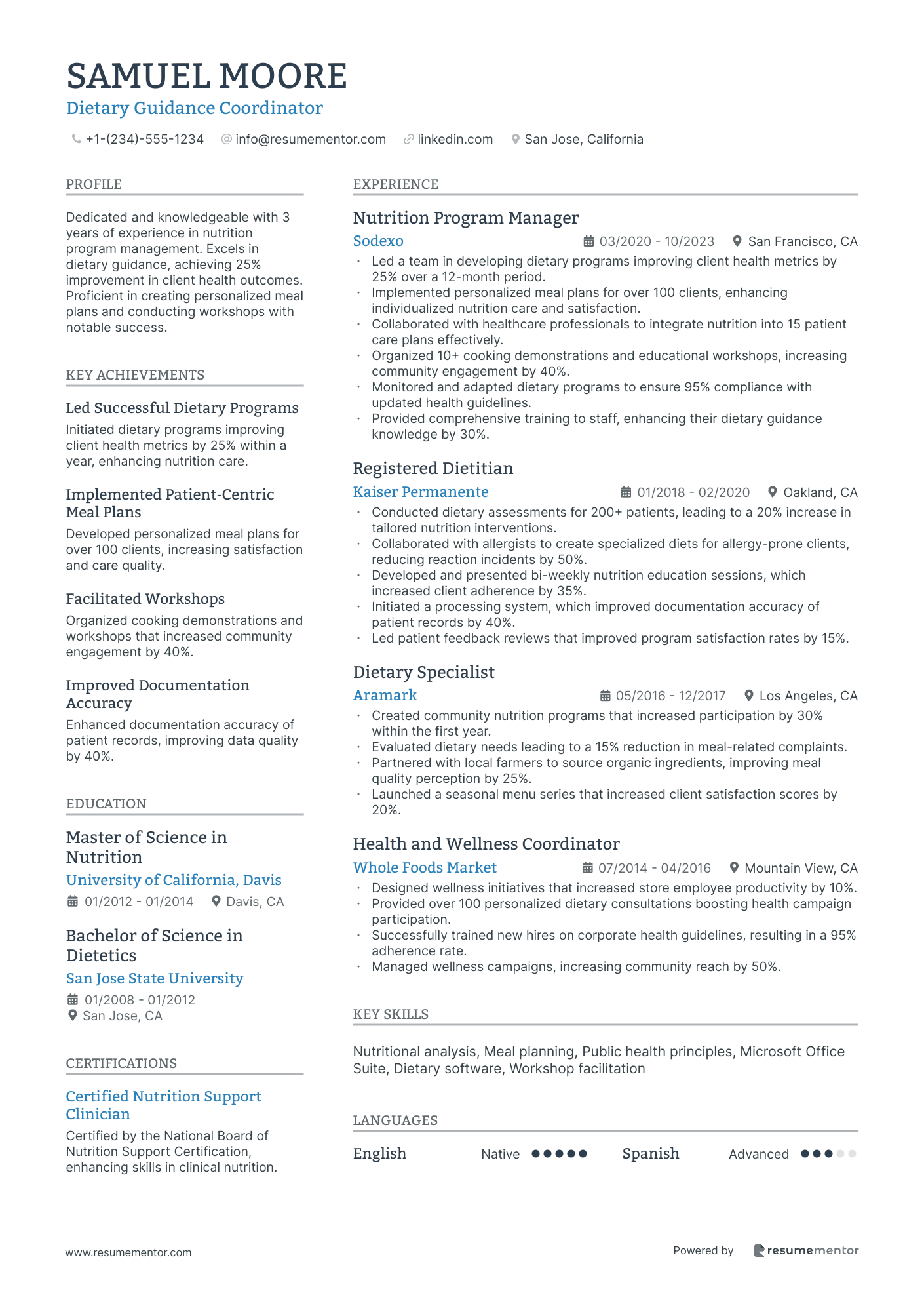 Dietary Guidance Coordinator